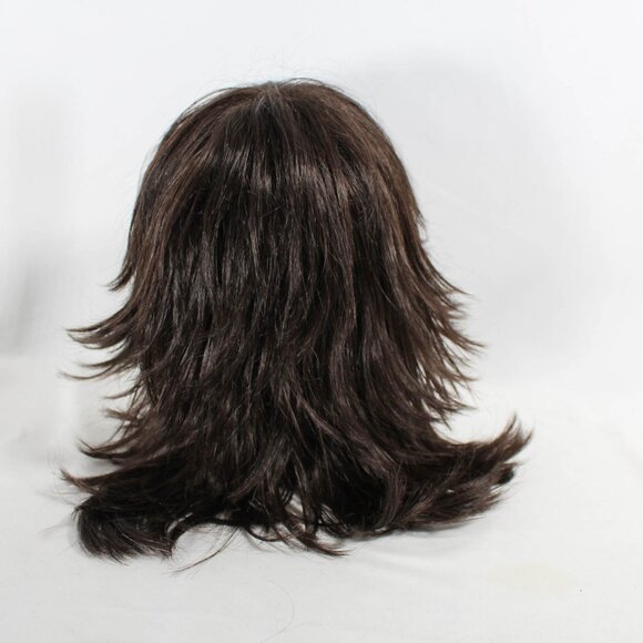 Shaggy Layered Lace Front Wig - Dark Brown, Synthetic, Adjustable Fit, Used - Picture 6 of 12